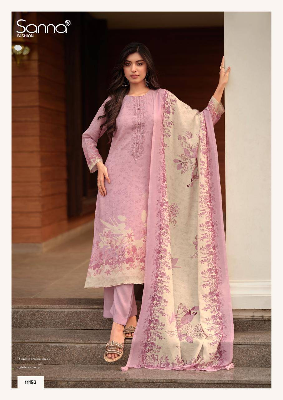 SAFIRA By SANNA Fashion 11149 TO 11154 series Beautiful Festive Suits Stylish PURE HAMP LINEN PRINTED Dresses At Wholesale Price